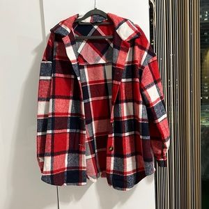 Red flannel shacket